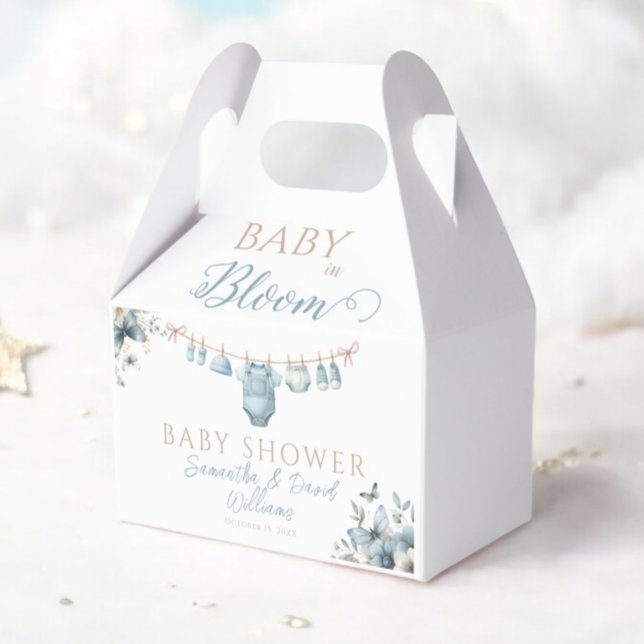 Floral Baby In Bloom Batterfly  Baby Boy Shower Favor Boxes (Creator Uploaded)