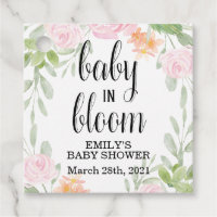 Floral Baby in Bloom Favor Tag, Floral Baby Shower Favor Tags