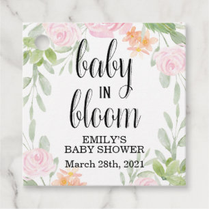 Floral Baby in Bloom Favor Tag, Floral Baby Shower Tags