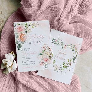 Floral Baby In Bloom Girl Baby Shower Invitation