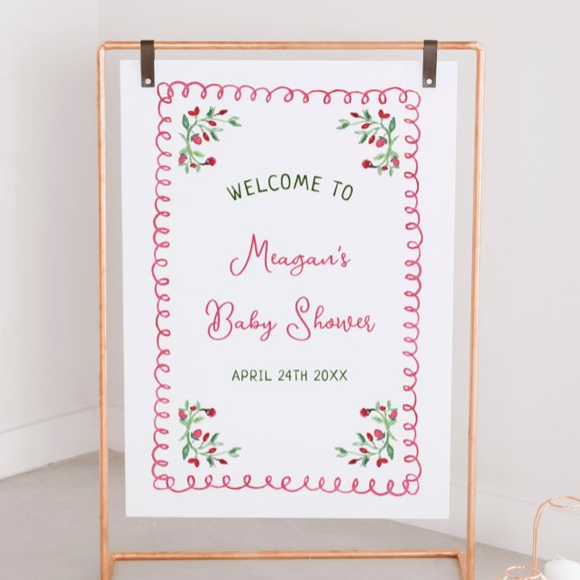Floral Baby In Bloom Girl Baby Shower Welcome Sign (Creator Uploaded)