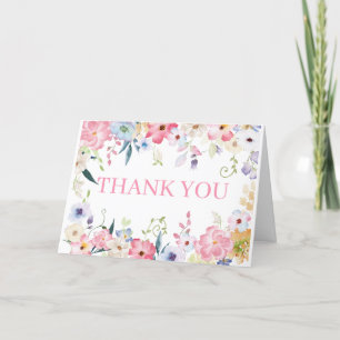 Floral Baby in Bloom Spring Baby Shower Letterpress Thank You Card