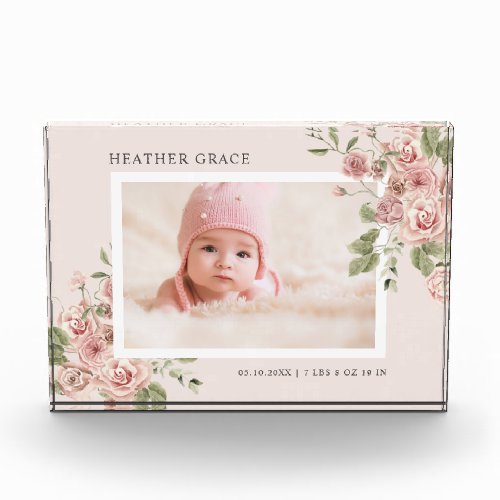 Floral Baby Photo Block