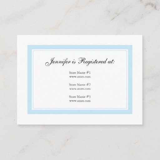 Customizable Floral Baby Registry Card - Baby Blue Business Card Template