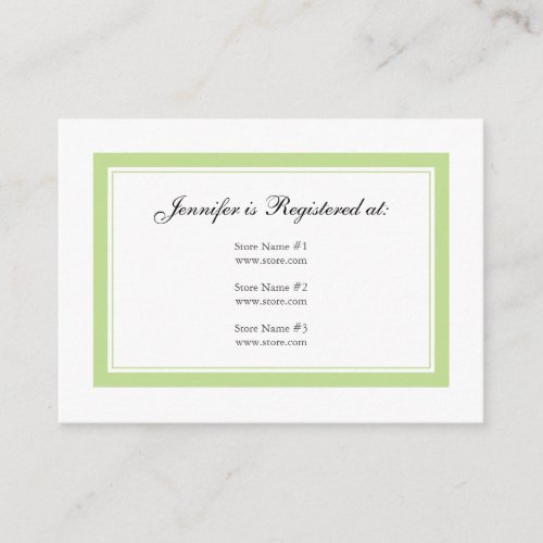 Floral Baby Registry Card _ Baby Green