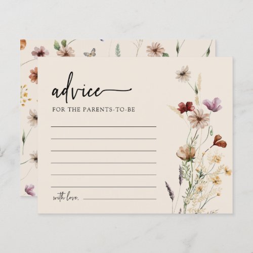 Floral Baby Shower Advice Card