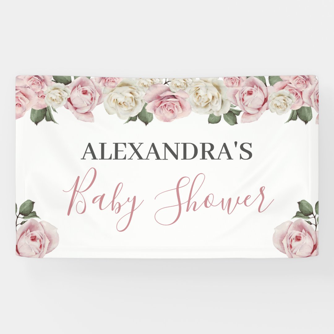 Floral Baby Shower Banner Drive by Banner Zazzle