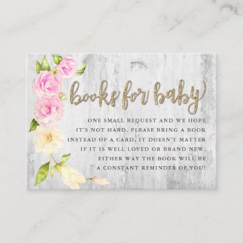 Floral Baby Shower Book Request Enclosure Card
