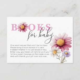 Floral Baby Shower Books for Baby Card