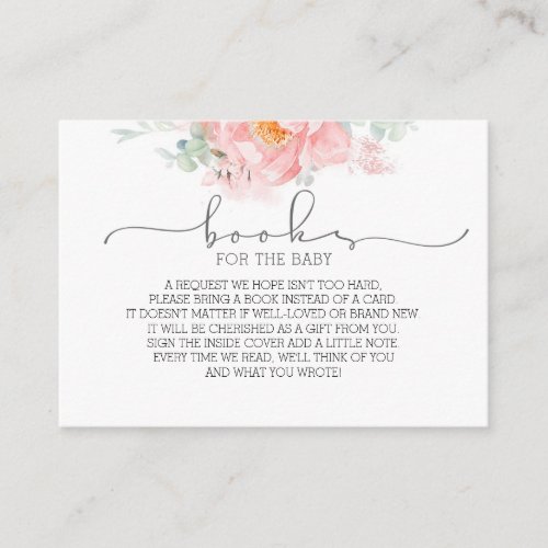 Floral Baby Shower Books Request Business Card