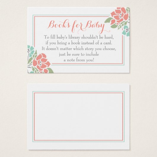 Floral Baby Shower Bring a Book Request (Front & Back)