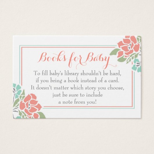 Floral Baby Shower Bring a Book Request (Front)