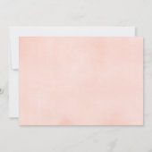 Floral baby shower, elegant blush pink gold girl invitation (Back)