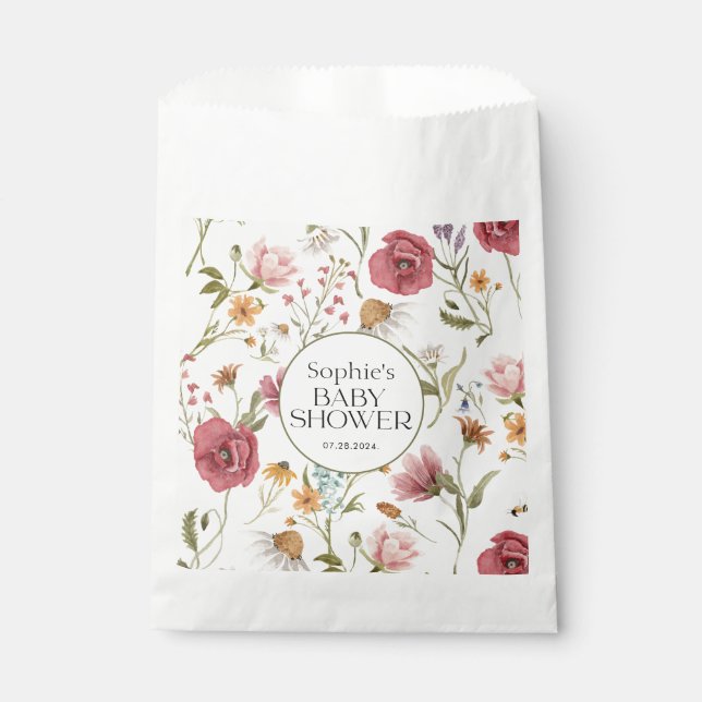 Floral Baby Shower  Favor Bag (Front)