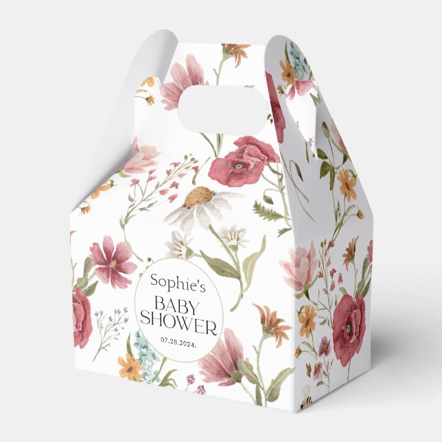 Floral Baby Shower  Favor Boxes (Front Side)