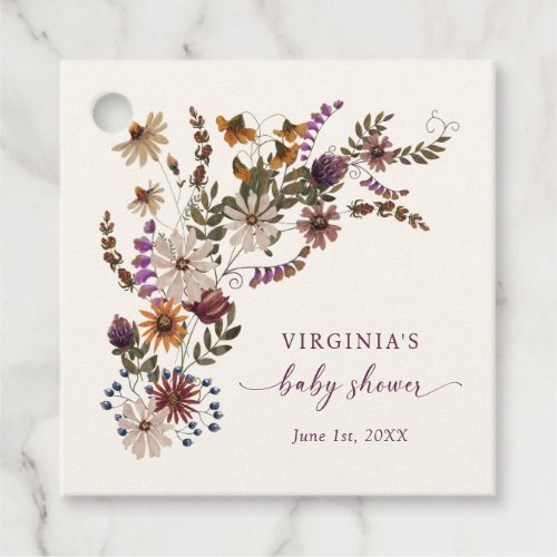 Floral Baby Shower Favor Tags