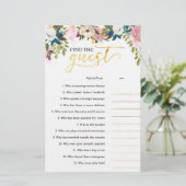Floral Baby Shower Find the Guest Icebreaker Game (Standing Front)