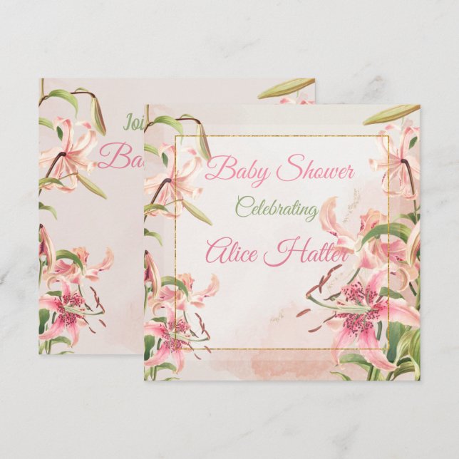 Floral Baby Shower Invitation (Front/Back)