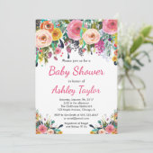Floral baby shower invitation (Standing Front)