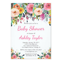 Floral baby shower invitation