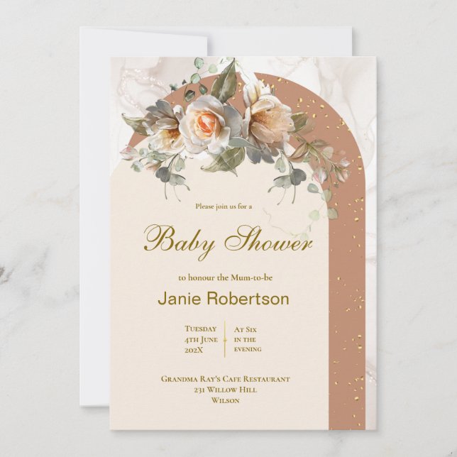 Floral Baby Shower Invitation (Front)