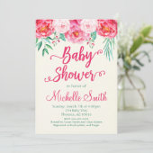 Floral Baby Shower Invitation, Baby Shower Invite (Standing Front)