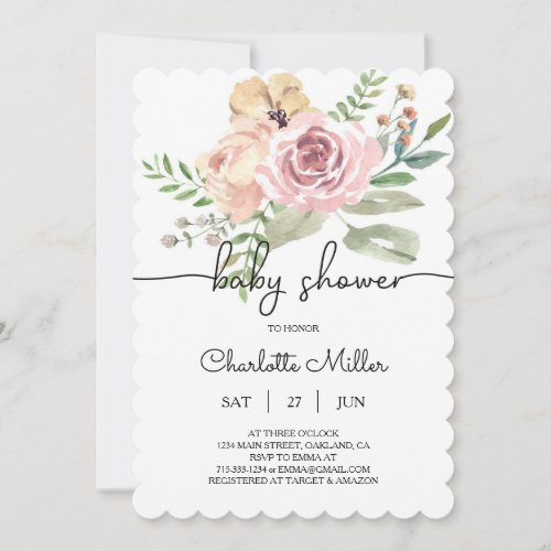 Floral Baby Shower Invitation FB10