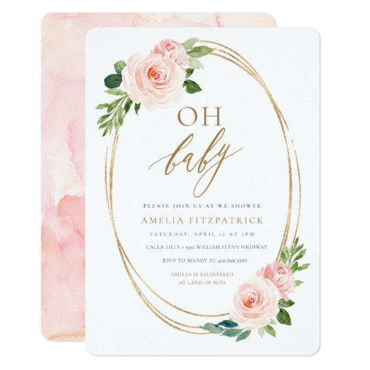 Floral Baby Shower Invitation Girl