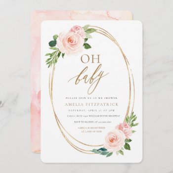 Floral Baby Shower Invitation Girl by blush_printables at Zazzle