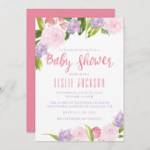 Floral Baby Shower Invitation Watercolor Flowers (Front/Back)