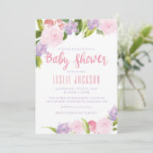 Floral Baby Shower Invitation Watercolor Flowers (Standing Front)