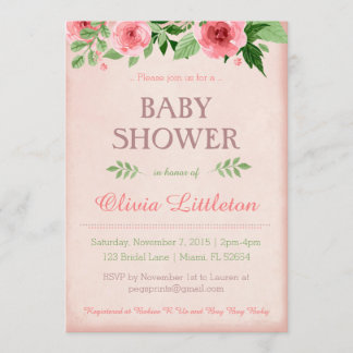 Floral Baby Shower Invitations - Floral Shower
