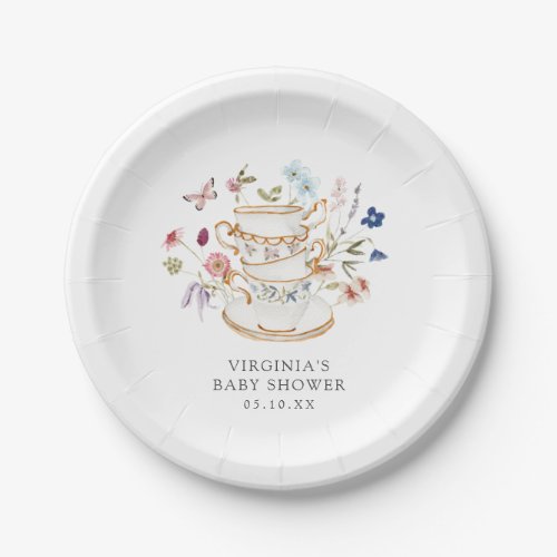 Floral Baby Shower Paper Plate