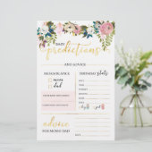 Floral Baby Shower Predictions Game (Standing Front)
