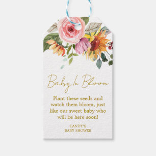 Floral Baby Shower Seed Gift Tags