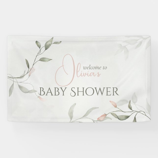 Floral Baby Shower Spring Flower  Banner (Horizontal)
