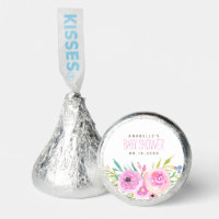 Floral Baby Shower Square Sticker Hershey®'s Kisses®