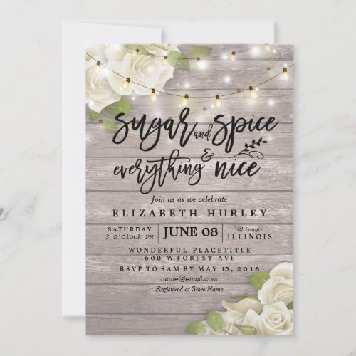 Floral Baby Shower Sugar  Spice  Everything Nice Invitation