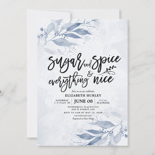 Floral Baby Shower Sugar & Spice & Everything Nice Invitation (Front)