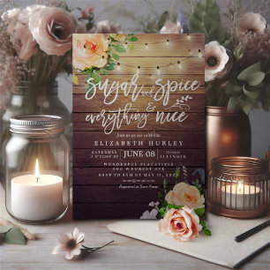 Floral Baby Shower Sugar & Spice & Everything Nice Invitation