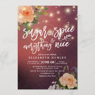 Floral Baby Shower Sugar & Spice & Everything Nice Invitation