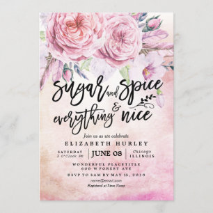 Floral Baby Shower Sugar & Spice & Everything Nice Invitation