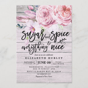 Floral Baby Shower Sugar & Spice & Everything Nice Invitation