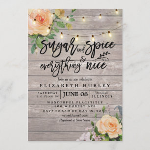 Floral Baby Shower Sugar & Spice & Everything Nice Invitation