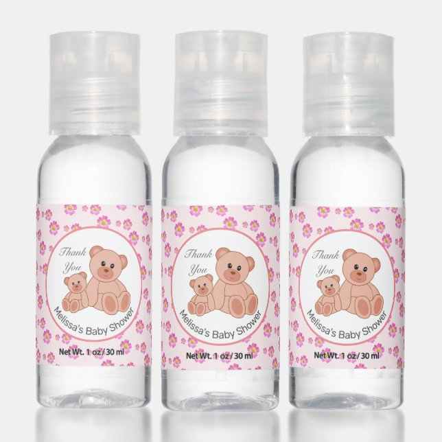 Floral Baby Shower Thank You Hand Sanitizer (Set)
