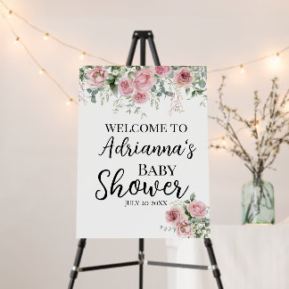 Floral Baby Shower Welcome Sign