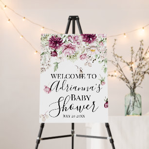 Floral Baby Shower Welcome Sign