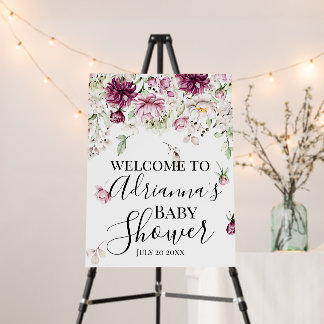 Floral Baby Shower Welcome Sign