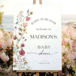 Floral Baby Shower Welcome Sign Baby In Bloom Edit