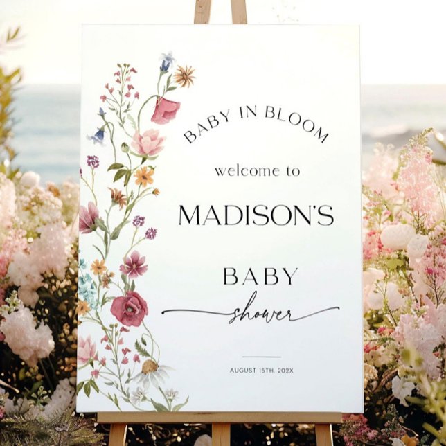 Floral Baby Shower Welcome Sign Baby In Bloom Edit (Creator Uploaded)